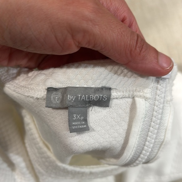 Talbots Cable Jaquard White and Green Women's dress size 3XP - Picture 5 of 7